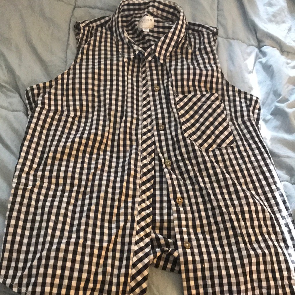 Checked black and white Guess shirt